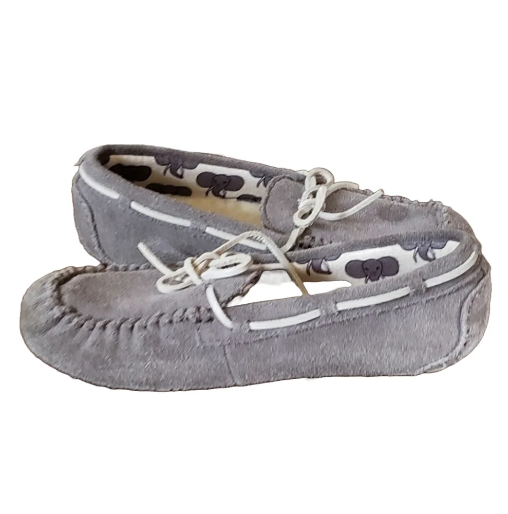 UGG Australia Ryder Elephant Kid's Gray Suede Slippers Size 3